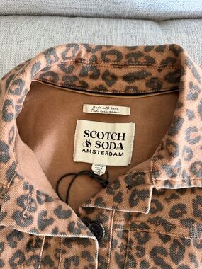 Scotch & Soda Leopard Print Denim Dress XS